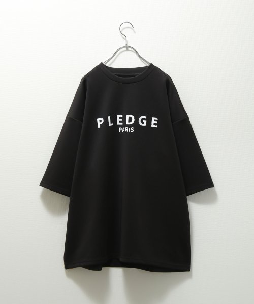 Nilway(ニルウェイ)/【pc21001】Nilway Pledge別注 プリントシルケットポンチビッグTシャツ 2021SUMMER/ブラック