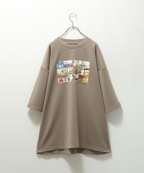 Nilway(ニルウェイ)/【pc21001】Nilway Pledge別注 プリントシルケットポンチビッグTシャツ 2021SUMMER/GREIGE3