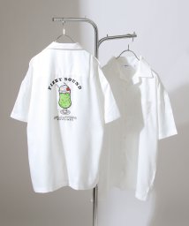 ZIP FIVE(ジップファイブ)/【q21－114－22d】バック刺繍オープンカラー半袖シャツ/ホワイト