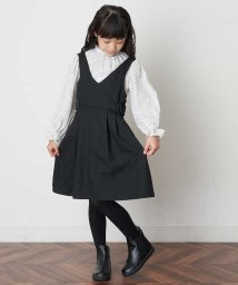 a.v.v(KID'S)(アー・ヴェ・ヴェキッズ)/[100－130]サイドバックルV開きジャンパースカート/ブラック