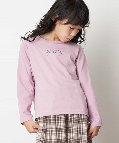 a.v.v(KID'S)(アー・ヴェ・ヴェキッズ)/[100－130]【毛玉になりにくい】アソートプリントTシャツ/ラベンダー