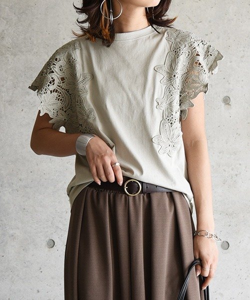 セール カットソー 半袖 レーススリーブカットソー M L レディース トップス カットソー 春夏 オフホワイト 白 ブラック 黒 グレージュ ブルー 青 花柄レース アンドイット And It Magaseek セール カットソー 半袖 レーススリーブカットソー M L レディース トップス カットソー 春夏 オフホワイト 白 ブラック 黒 グレージュ ブルー 青 花柄レース アンドイット And It Magaseek