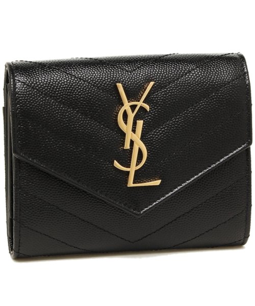 SAINT LAURENT(サンローランパリ)/サンローラン 三つ折り財布 ミニ財布 モノグラム レディース SAINT LAURENT PARIS 403943 BOW01 1000 ブラック/その他