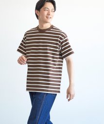 coca(コカ)/【ヘビーウェイト】クルーネックボーダーTシャツ/BROWN