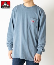 BEN DAVIS(BEN DAVIS)/【BEN DAVIS】ベンデイビス　ピスネーム付き無地ポケット長袖Tシャツ/ブルーグレイ