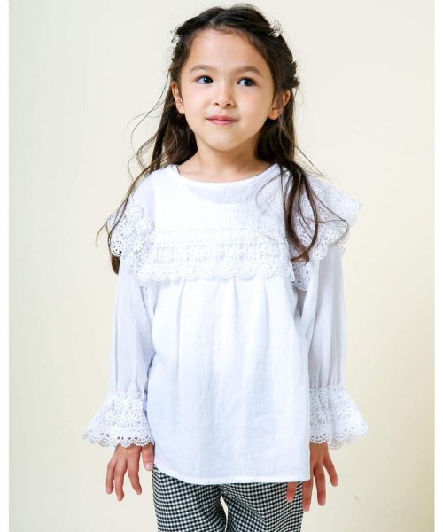 セール 2点セット インナー付き ガーリー レースブラウス 90 130cm ノイユ エーム べべ Noeil Aime Bebe Magaseek