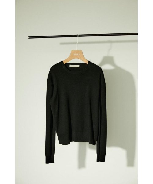 BLACK BY MOUSSY(ブラックバイマウジー)/washable longsleeve knit/BLK