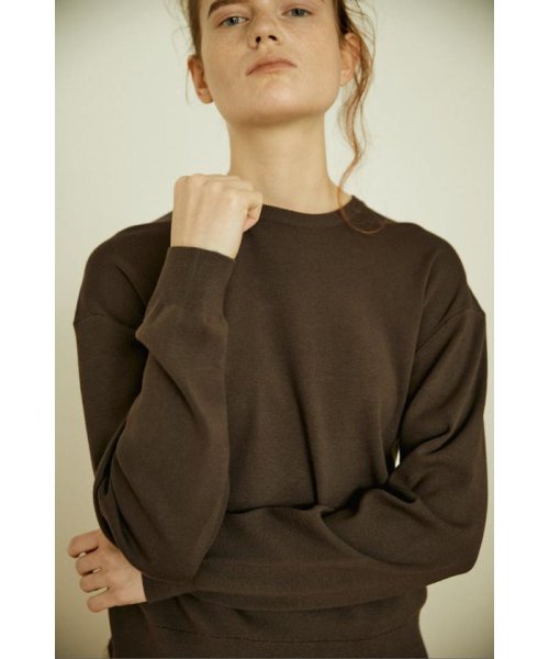 BLACK BY MOUSSY(ブラックバイマウジー)/washable longsleeve knit/BRN