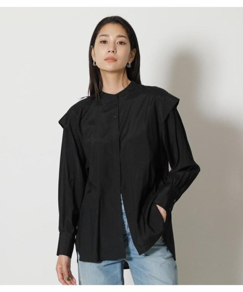 AZUL by moussy(アズールバイマウジー)/SHOULDER TUCK PUFF BLOUSE/BLK