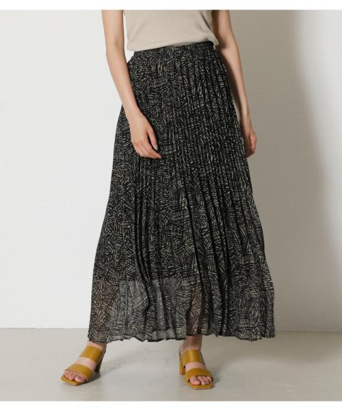 AZUL by moussy(アズールバイマウジー)/PATTERN　PLEATS SKIRT/柄BLK5