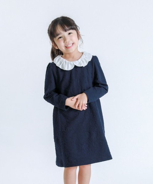 洗える フラワージャガード 長袖ワンピース コムサイズム キッズ Comme Ca Ism Kids Magaseek