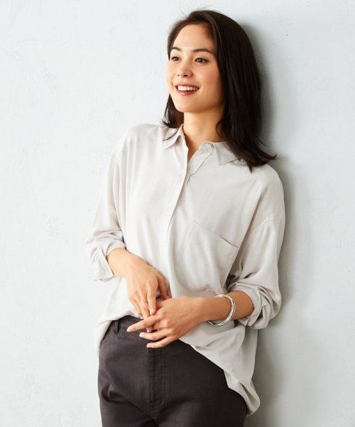 セール ビックシルエット とろみ素材シャツ コムサイズム レディス Comme Ca Ism Magaseek