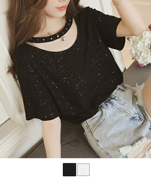 セール Tシャツ チョーカー半袖 レディース カットソー 無地 大きさイズ ゆったり 透ける 大きいサイズ 伸縮性 丸首 体型カバー ショッピングゴー Shoppinggo Magaseek