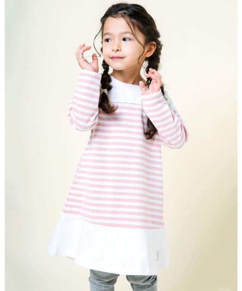 セール ボーダー柄 Aライン 天竺 カットソー ワンピース 80 130cm ノイユ エーム べべ Noeil Aime Bebe Magaseek