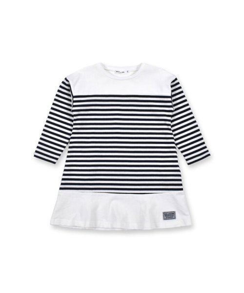 クーポン ボーダー柄 Aライン 天竺 カットソー ワンピース 80 130cm ノイユ エーム べべ Noeil Aime Bebe Magaseek