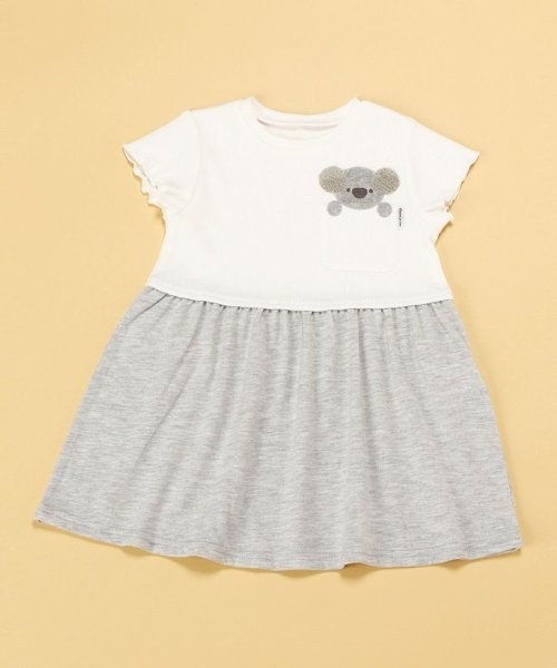 セール 動物アップリケ付き 半袖ワンピース 80 90サイズ コムサイズム キッズ Comme Ca Ism Kids Magaseek