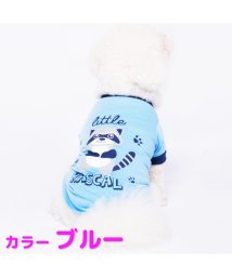 mowmow(マウマウ)/犬 服 おしゃれ かわいい オールシーズン アライグマ mowmow Tシャツ 猫 ペット服 猫服 ルームウェア 犬服/ブルー