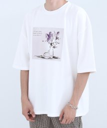Nilway(ニルウェイ)/【20026－11gz】Nilway フラワーアートオーバーサイズTシャツ/ホワイト