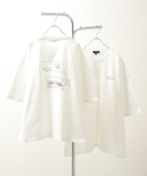 ZIP FIVE(ジップファイブ)/【21026－11gz】アダルトおじさんイラストプリントTシャツ/ホワイト