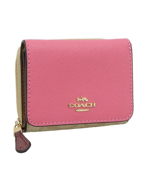 COACH(コーチ)/【Coach(コーチ)】Coach コーチ S TRIFOLD WALLET COLORBLOCK/ピンク系