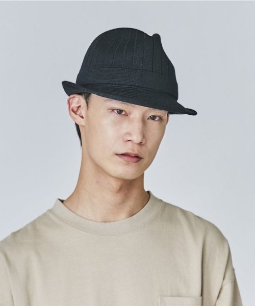 OVERRIDE(OVERRIDE)/OVERRIDE WASHABLE KNIT FEDORA/ブラック