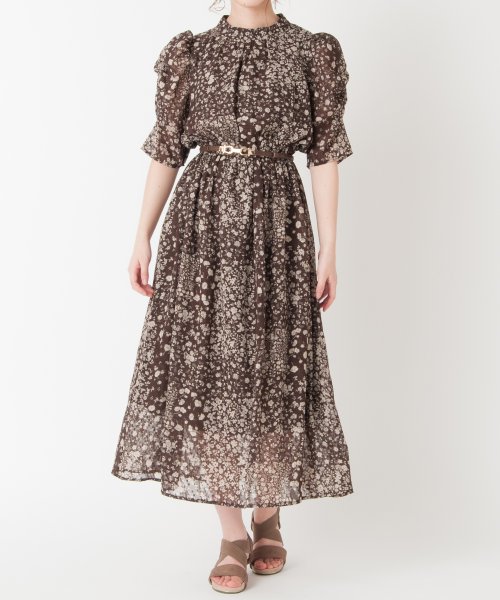 セール ドビー花柄プチハイパワショルワンピース オリーブデオリーブ Olive Des Olive Magaseek