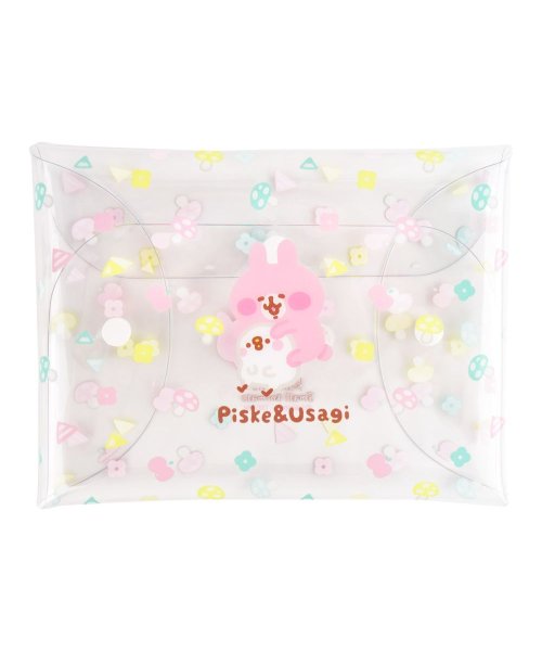 カナヘイ ポーチ 小物入れ クリアマルチケース Llサイズ フラットポーチ トラベルポーチ ビニール 透明 クリア シンプル うさぎ ピスケ 可愛い かわいい ランナー Runner Magaseek