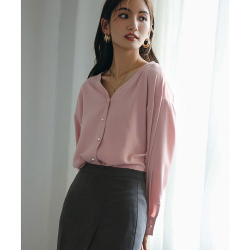 セール バックvネックシフォンブラウス セゾン ド パピヨン Saison De Papillon Magaseek