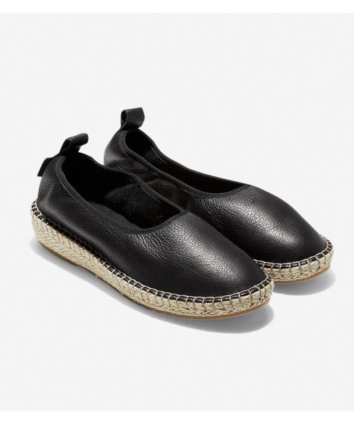 COLE HAAN(コールハーン)/クラウドフィール エスパドリーユ womens/ブラックレザー/ナチュラルジュート