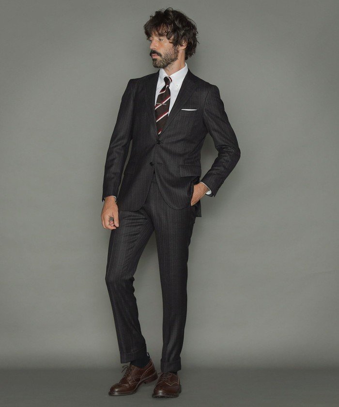 CERRUTI】トゥモローランド セットアップ スーツ ストライプ きたない 
