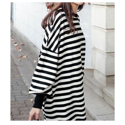 セール １枚で完璧シルエット ぽんわり袖がかわいい楽ちんカットソーワンピース メゾンドラティール Maison De Latir Magaseek