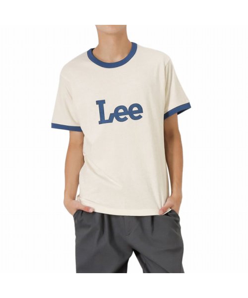 MAC HOUSE(men)(マックハウス（メンズ）)/Lee リー プリント半袖Tシャツ LT2942－104/ネイビー