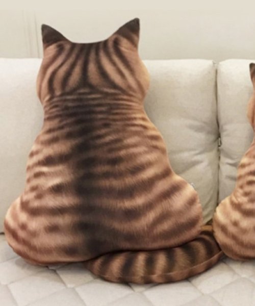 aimoha(aimoha（アイモハ）)/猫背中柄クッション抱き枕 韓国ファッション/ダークブラウン