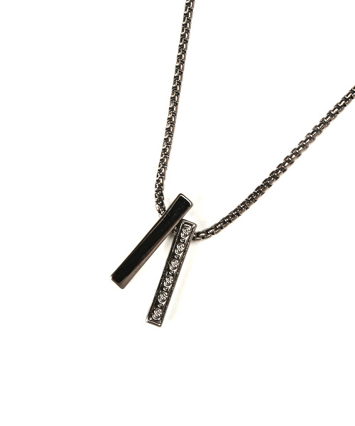 ダブルモチーフネックレス/ネックレス メンズ アクセサリー モチーフ プレート