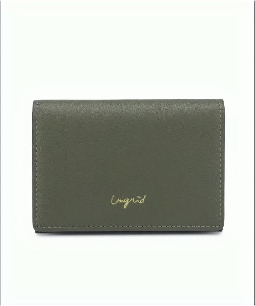 Ungrid(アングリッド)/アングリッド Ungrid カードケース 名刺入れ 定期入れ レディース SMOOTH CARD CASE ブラック ホワイト ベージュ カーキ ブラウン ワイ/カーキ