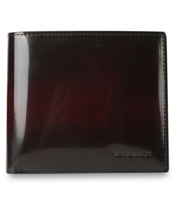 ヴァンキッシュ VANQUISH 二つ折り財布 メンズ 本革 WALLET グレー