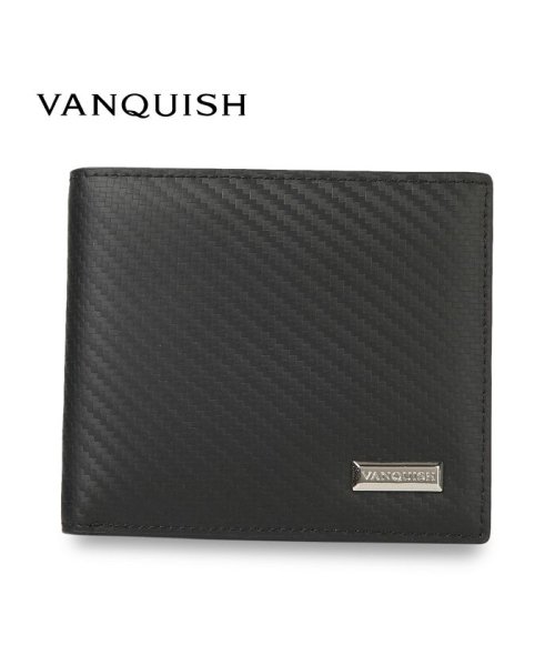 VANQUISH(ヴァンキッシュ)/ヴァンキッシュ VANQUISH 二つ折り財布 メンズ 本革 WALLET ブラック 黒 43230/ブラック