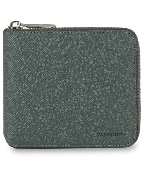 ヴァンキッシュ Vanquish 二つ折り財布 メンズ ラウンドファスナー 本革 Wallet ブラック ネイビー ダーク グリーン 黒 Vqm ヴァンキッシュ Vanquish Magaseek