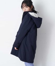 a.v.v(KID'S)(アー・ヴェ・ヴェキッズ)/[140－150]【洗濯機で洗える】裏ボアロングモッズコート/ネイビー