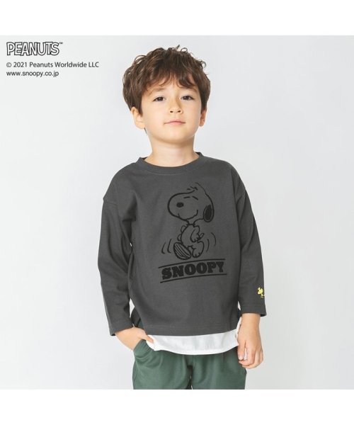 セール Peanuts スヌーピー ウッドストック重ね着風長袖tシャツ ブランシェス Branshes Magaseek