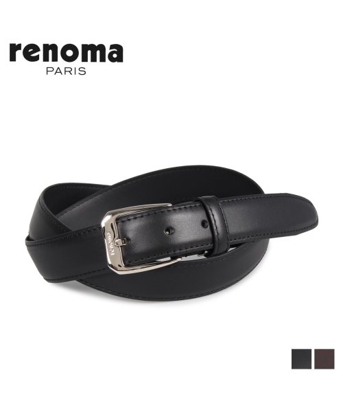 renoma(レノマ)/RENOMA レノマ ベルト レザーベルト メンズ 本革 LEATHER BELT ブラック ダーク ブラウン 黒 RE－190507/ブラック