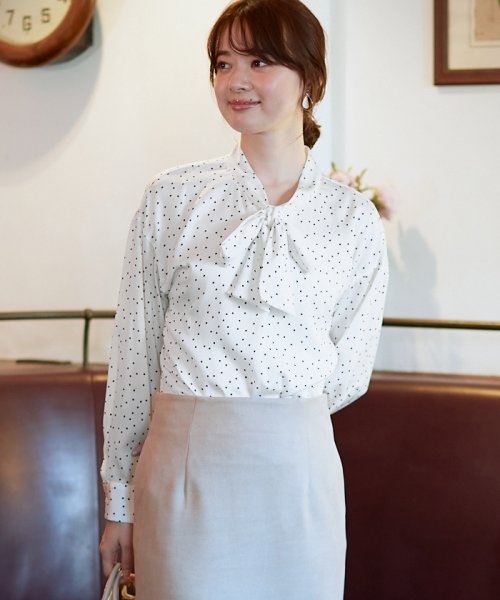 セール リボンタイドットブラウス ナチュラルビューティーベーシック Natural Beauty Basic Magaseek