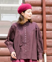 CAYHANE(チャイハネ)/【チャイハネ】ヴィンテーナ刺繍バンドカラーシャツ IDS－1316/ブラウン