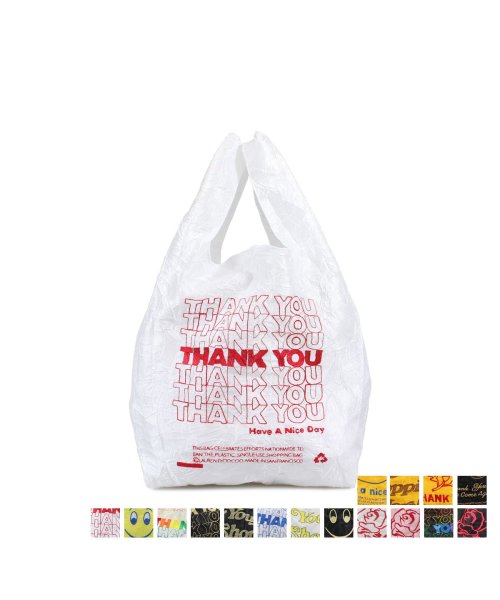 エコバッグ トートバッグ ショッピング レジ レディース メンズ 折りたたみ コンパクト ナイロン THANK YOU TOTE BAG ブラック ホワイト 黒(503018226) サンキュートート(THANKYOUTOTE) MAGASEEK ノーリーズ エコバッグ コーヒー