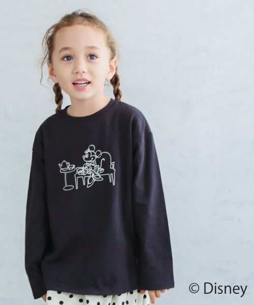 へビーウェイトusaコットン100 Disney ディズニー 線画 プリント 長袖 Tシャツ ロンt ユニセックス ペアマノン Pairmanon Magaseek