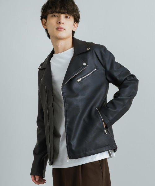 ライダースジャケット メンズ レディース ダブル アウター レザージャケット 革ジャン ブルゾン ジャンパー ショート フェイクレザー Pu 合皮 カジュアル ロッキーモンロー Rocky Monroe Magaseek