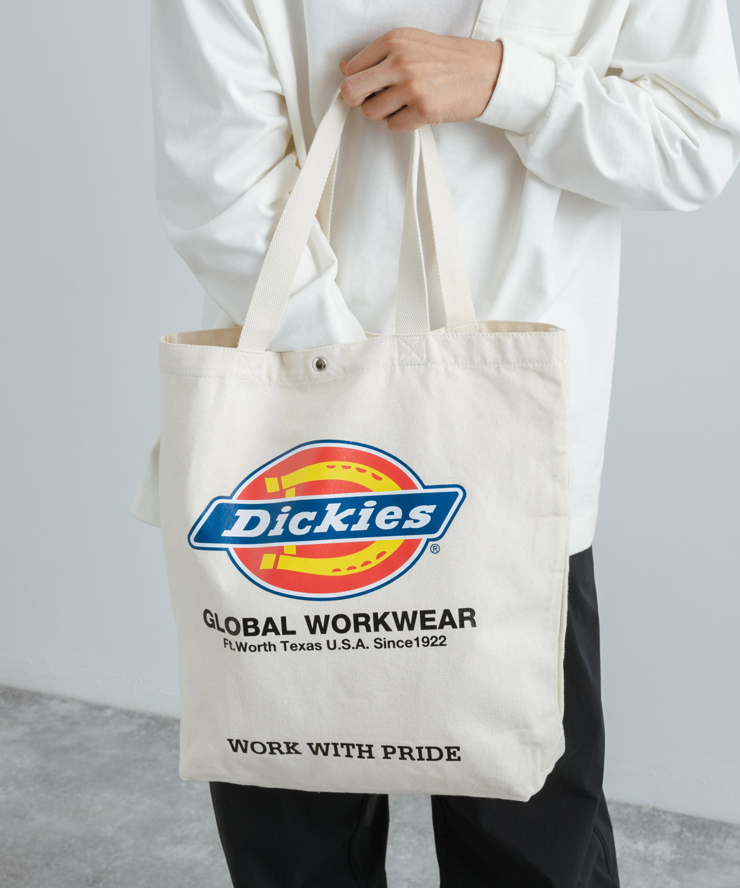 Dickies ディッキーズ トートバッグ キャンバス メンズ レディース 大きめ 縦型 手提げ ショルダ－ 肩掛け 鞄 マザーズ サブ エコ  ショッピング お