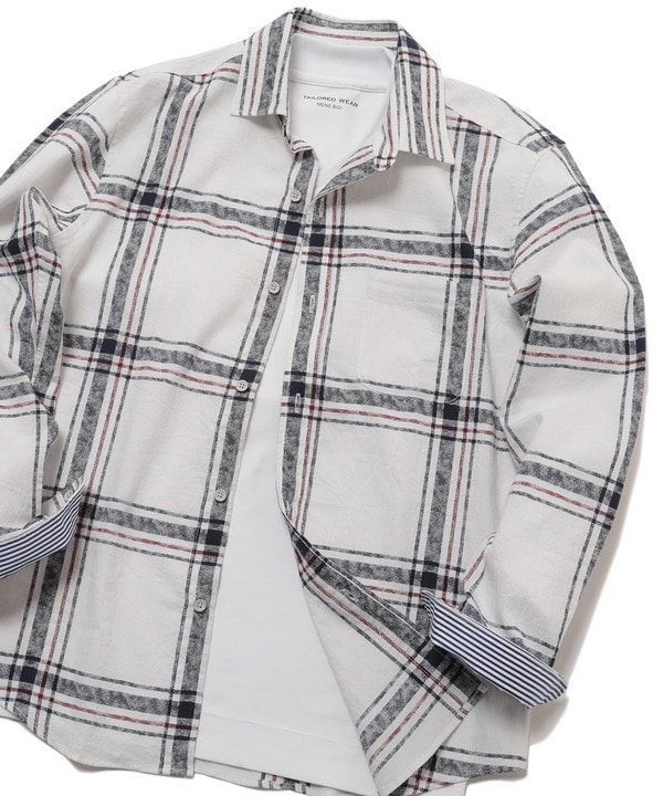 セール】ヘリンボーンチェックシャツ(504261355) | メンズビギ(Men's