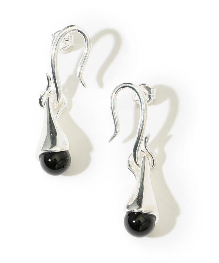 セール】NATHALIE SCHRECKENBERG GOTA ONYX シルバー ドロップモチーフ