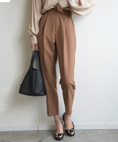 セール ウエストフリルテーパードパンツ 低身長 高身長 小さいサイズ 大きいサイズ タック S M L Xl Xxl パンツ ボトム ウエストゴム 韓国 ファッション フューティアランド Futier Land Magaseek